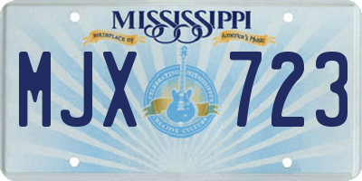 MS license plate MJX723