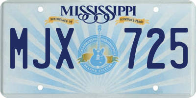 MS license plate MJX725