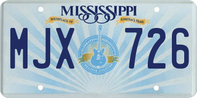 MS license plate MJX726