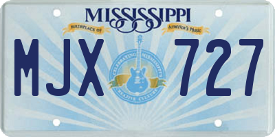 MS license plate MJX727