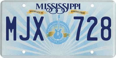 MS license plate MJX728