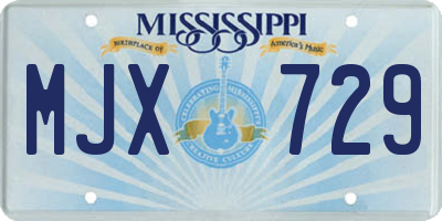 MS license plate MJX729