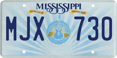 MS license plate MJX730