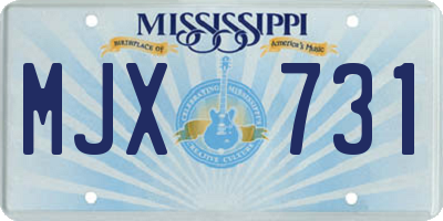 MS license plate MJX731