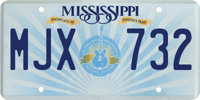 MS license plate MJX732