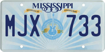 MS license plate MJX733