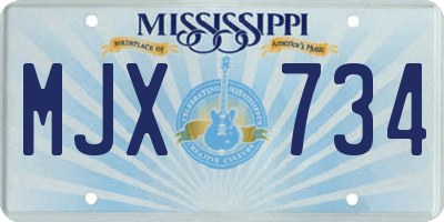 MS license plate MJX734