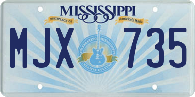 MS license plate MJX735