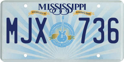 MS license plate MJX736