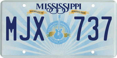 MS license plate MJX737