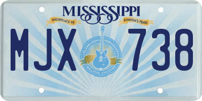 MS license plate MJX738