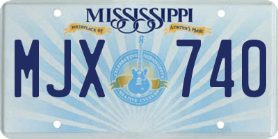 MS license plate MJX740