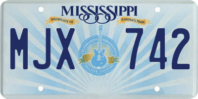 MS license plate MJX742