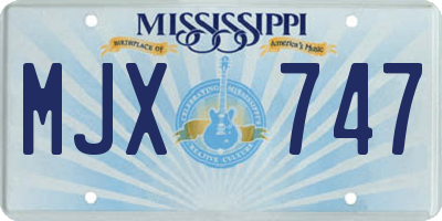 MS license plate MJX747