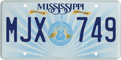 MS license plate MJX749