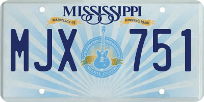 MS license plate MJX751