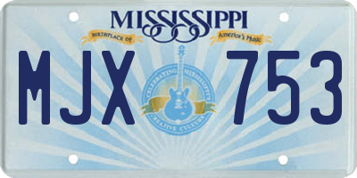 MS license plate MJX753