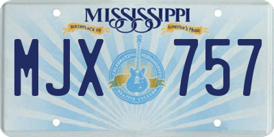 MS license plate MJX757