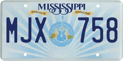 MS license plate MJX758