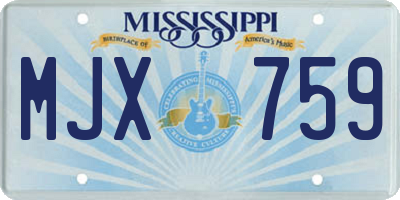 MS license plate MJX759