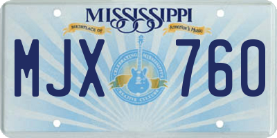 MS license plate MJX760