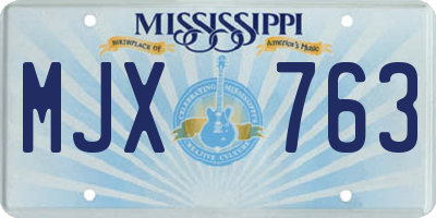 MS license plate MJX763