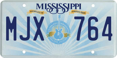 MS license plate MJX764