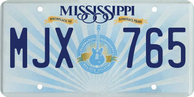 MS license plate MJX765