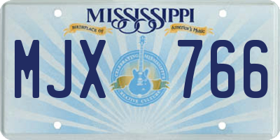 MS license plate MJX766