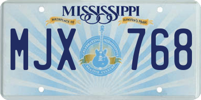 MS license plate MJX768