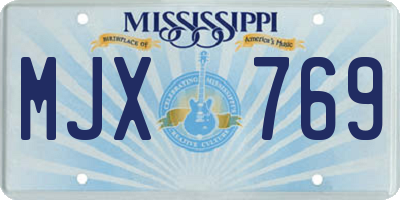MS license plate MJX769