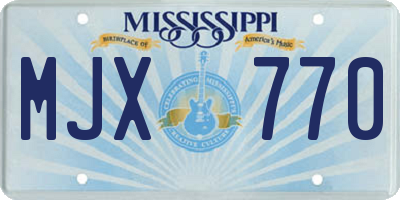 MS license plate MJX770