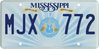 MS license plate MJX772