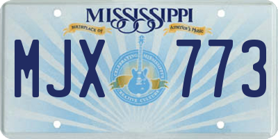MS license plate MJX773