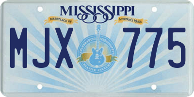 MS license plate MJX775