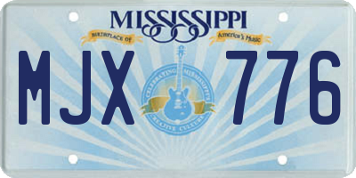 MS license plate MJX776