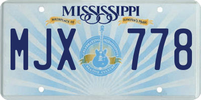 MS license plate MJX778