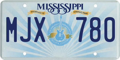 MS license plate MJX780