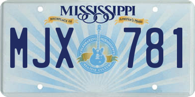 MS license plate MJX781