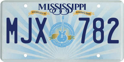 MS license plate MJX782