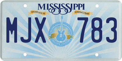 MS license plate MJX783