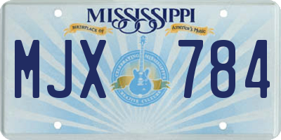MS license plate MJX784