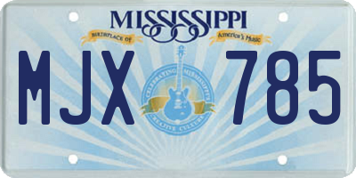 MS license plate MJX785