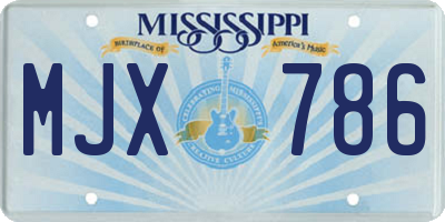 MS license plate MJX786