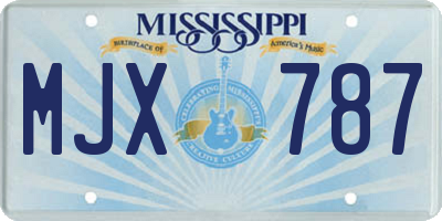 MS license plate MJX787