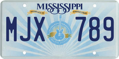 MS license plate MJX789