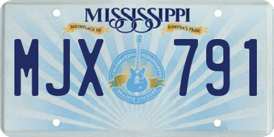 MS license plate MJX791