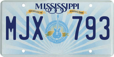 MS license plate MJX793