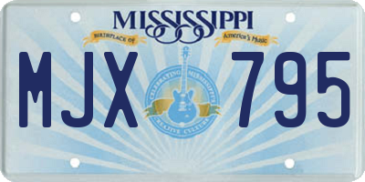 MS license plate MJX795