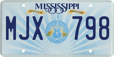 MS license plate MJX798